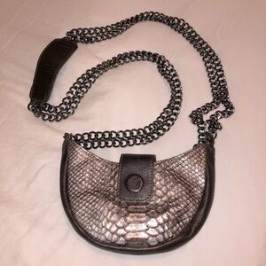 Thickskin snakeskin leather Metallic Chain Crossbody bag